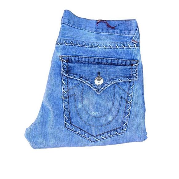 True Religion Jeans Size 34 White Stitch No Tab - Picture 6 of 11